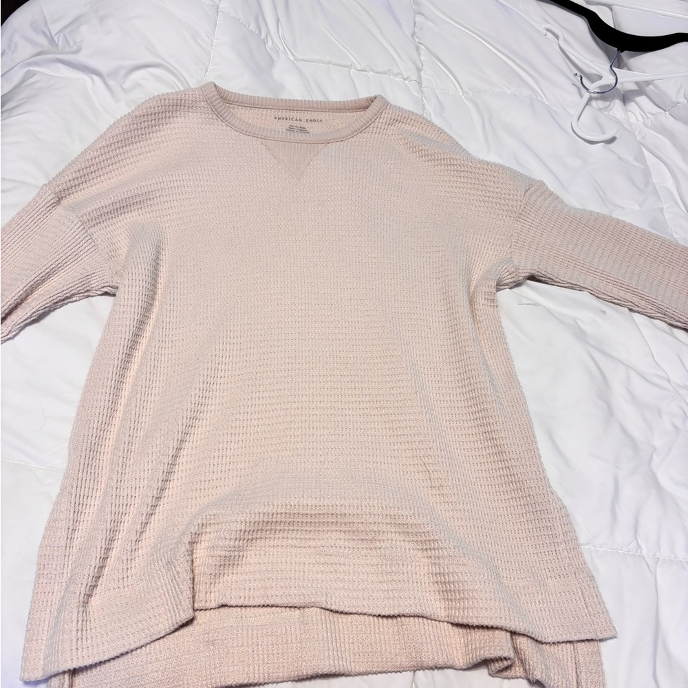 American Eagle Outfitters Cream Crew Neck Sweater